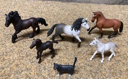 Lot de 5 Figurines Schleich Chevaux + Chat
