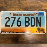🇺🇸 U.S. Autoschild - North Dakota 276 BDN - ORIGINAL