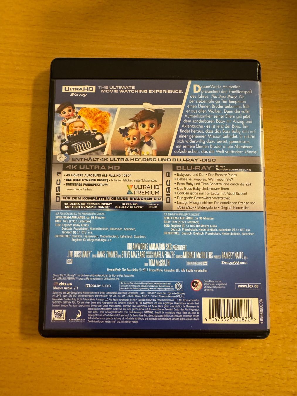 Tutti i DVDs: Boss Baby 4k UHD Blu Ray – Usato da Schwerzenbach venduto da ste_pp82 1