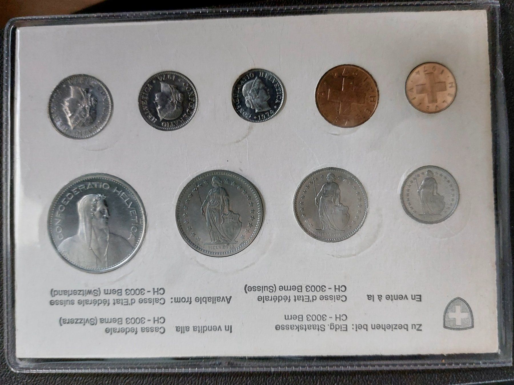Tutti le monete: Münzsatz Schweiz 1974 stgl. – Nuovo (secondo la descrizione) da Arch venduto da coinsandmore 1