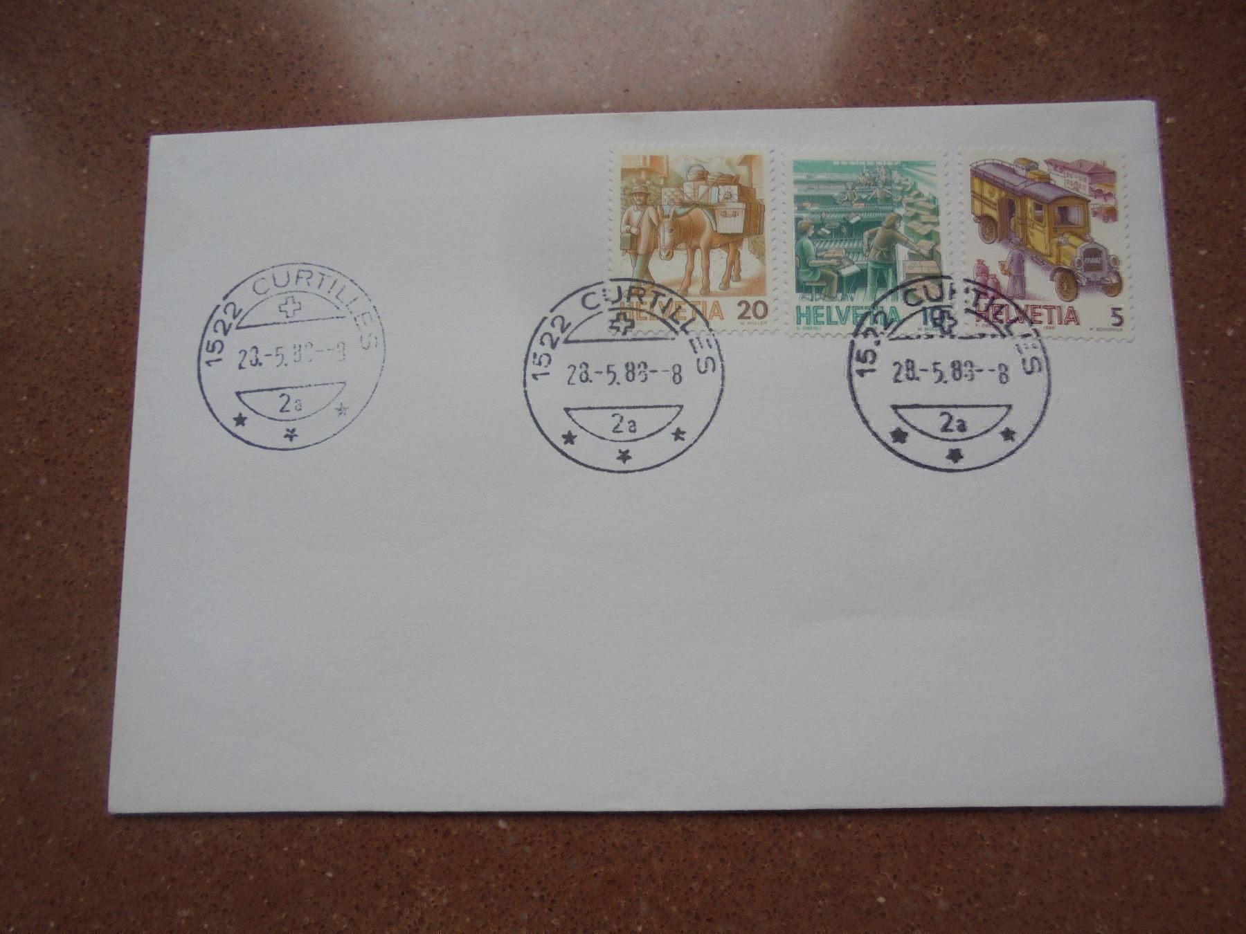 Alle Briefmarken: Enveloppe affranchie timbres - 1988 – Gebraucht aus Vessy von mafabe