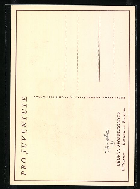 Cartoline postali: AK Hedwig Spörri-Dolder: Willkommen – Usato da Berlin venduto da bartko-reher 1