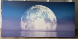 Wandbild Leinwanddruck Mond über dem Meer