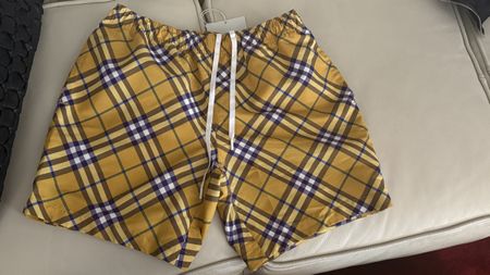 Burberry Badehose / Schwimmhose Gelb Kariert - Neu mit Etike