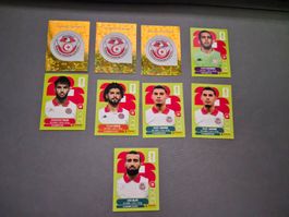 Panini WM 2022 Stickers: Tunesien 8 Sticker + 4 Embleme (52)