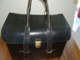 LOKOMOTIVFÜHRER-Piloten-LEDER-TASCHE Handgearbeitet Original