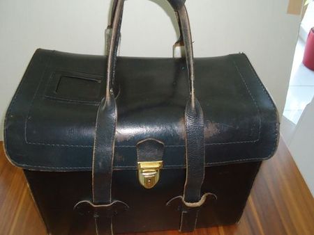 LOKOMOTIVFÜHRER-Piloten-LEDER-TASCHE Handgearbeitet Original