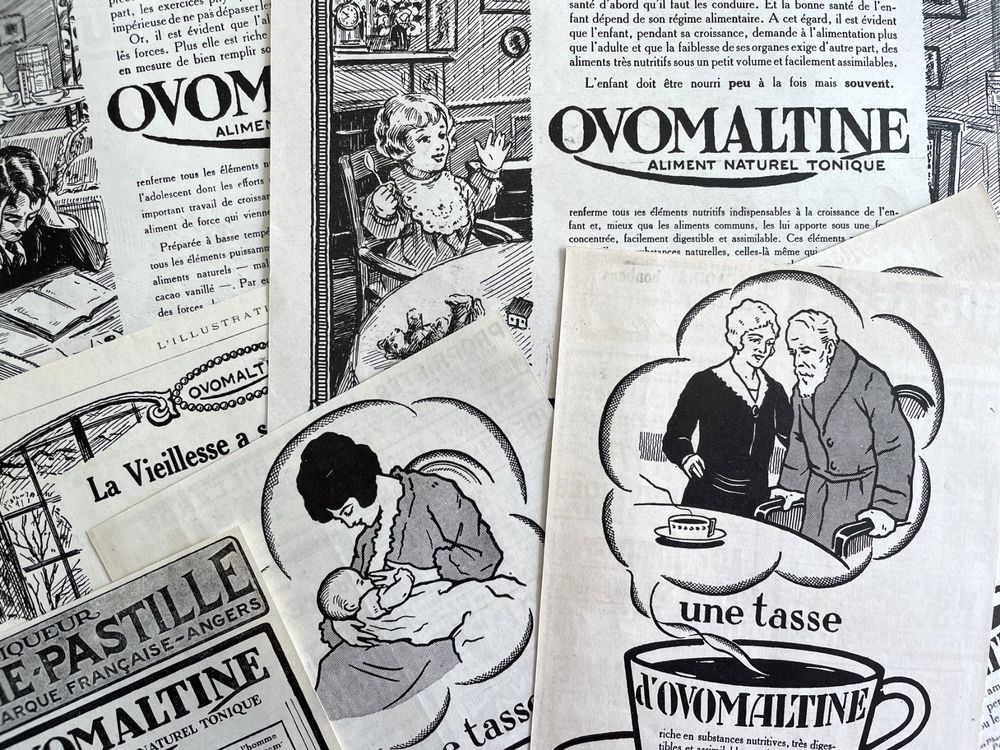 Publicité Ancienne Ovomaltine – 1924, Magazine, Aliment Naturel, Noir Et Blanc, 27x18cm