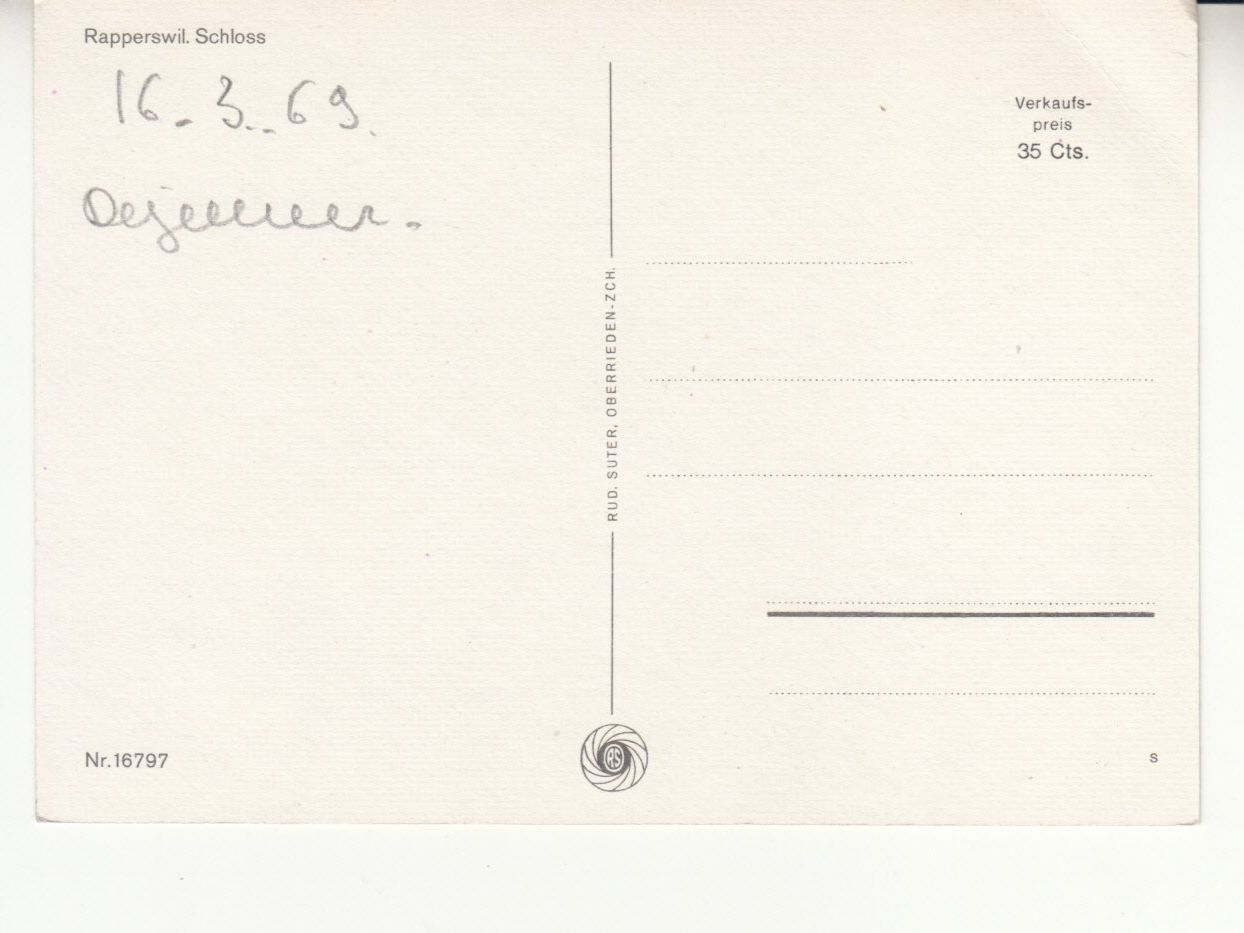 Cartoline postali: Rapperswil 1969 – Usato da Bürglen TG venduto da StampGraf 1