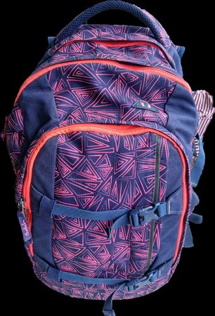 Rucksack Satch Schulrucksack blau pink Dreieck Muster