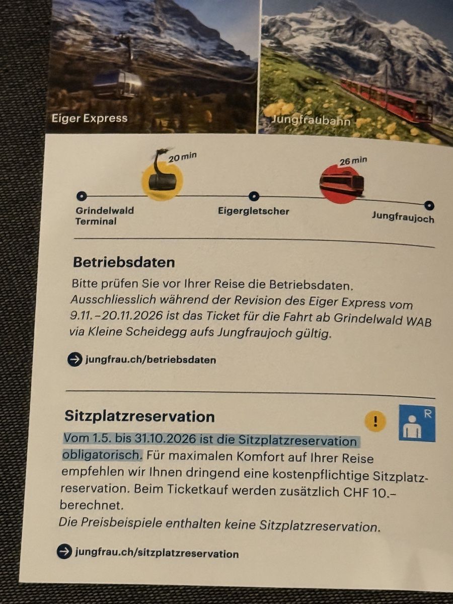 Buoni: Jungfraujoch Ticket Rabatt Aktion 50% Rabatt – Nuovo e nell'imballaggio originale da Alpnach Dorf venduto da Chelsea2 1