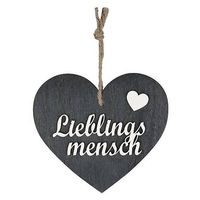 3-D Holzherz grau «Lieblingsmensch» | Geschenkidee