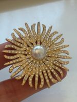 Luxus Elegante  Brosche Vintage Farbe: Gold