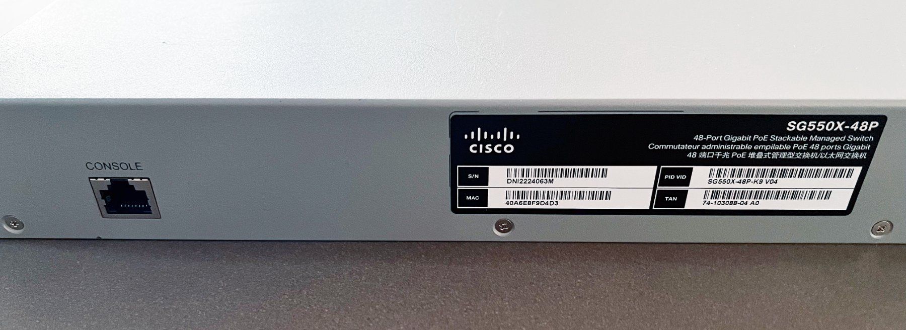 Cisco Hub & Switch: Cisco SG550X-48P, 48-Port GB, PoE+ Stackable Managed Switch – Usato da Glattfelden venduto da e-sphere 2