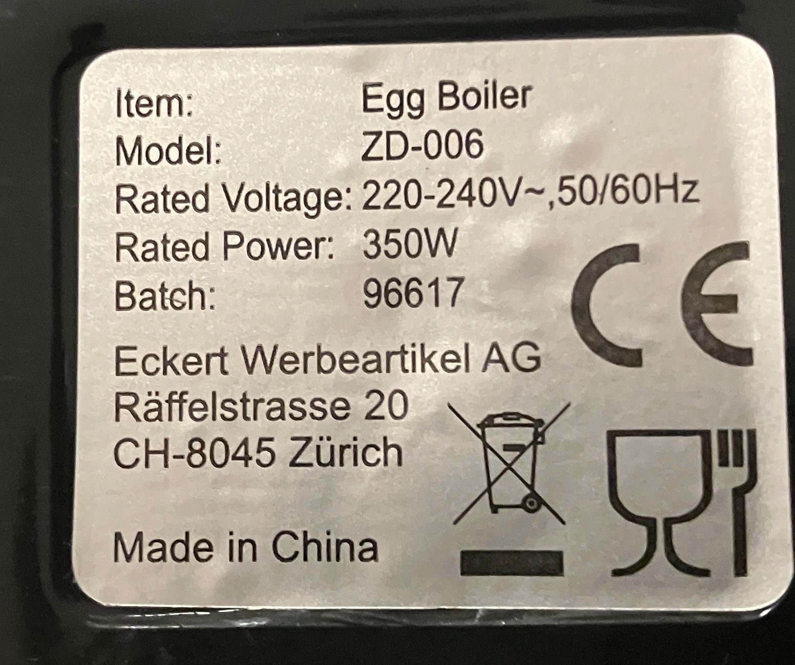 Küchengeräte: Cuiseur à oeufs neuf, testé une fois. – Neu und originalverpackt aus Froideville von Pascas 6