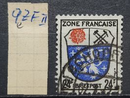 Franzö Zone Allgemeine Mi-Nr.9zF ll e gestempelt Geprüft BPP