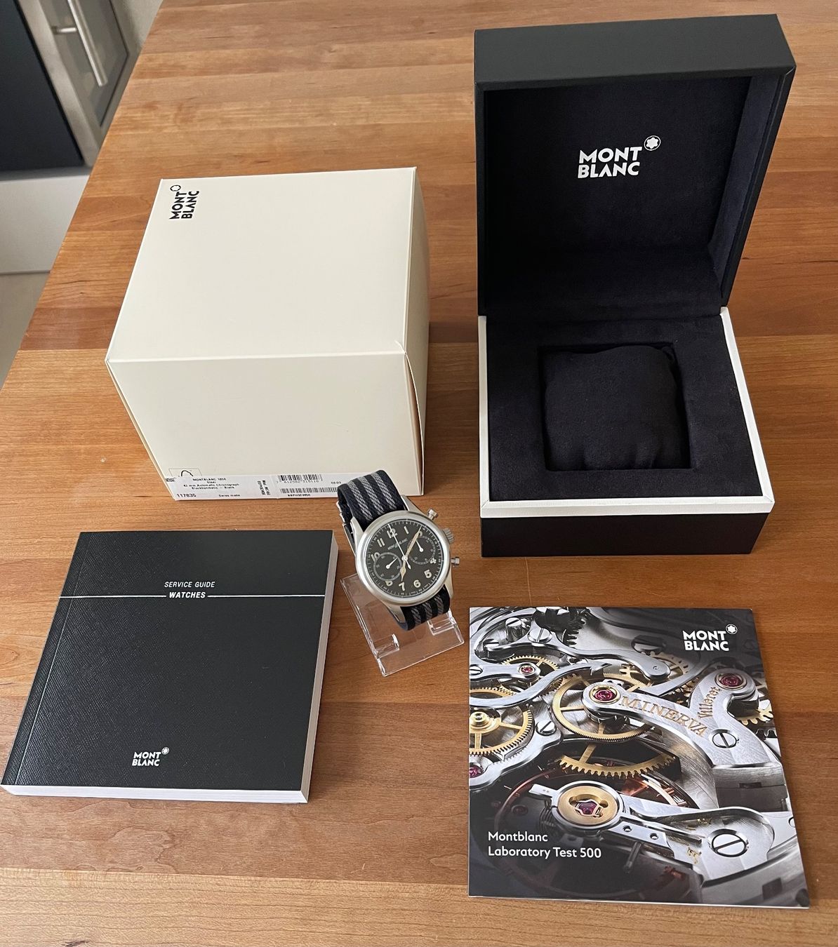 Montblanc Orologi: Montblanc 1858 Automatic Chronograph Ref 117835 VP 4200.- – Nuovo e nell'imballaggio originale da Embrach venduto da Canderau 1