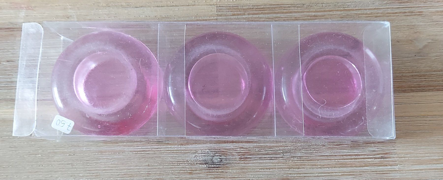 Portacandele: 3 Rosa Teelichthalter, neu und originalverpackt – Nuovo e nell'imballaggio originale da Basel venduto da Allerlei-Basel 1
