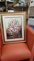 Blumenbild Leinwand signiert Lina Rossi