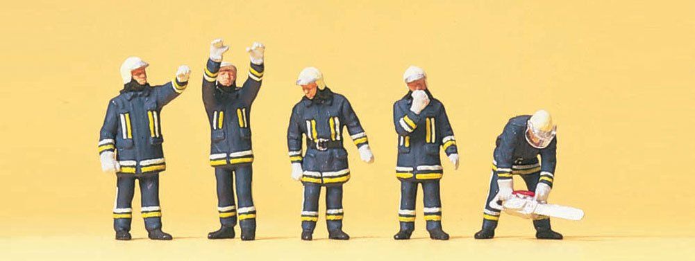 Preiser Modellini di ferrovie: Preiser 10486 Feuerwehrmänner in moderner Einsatzkleidung – Nuovo (secondo la descrizione) da Teufen AR venduto da Brandan2171