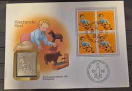 Numisbrief Kriechendes Kind mit Silbermedaille ab 1 Fr. !!
