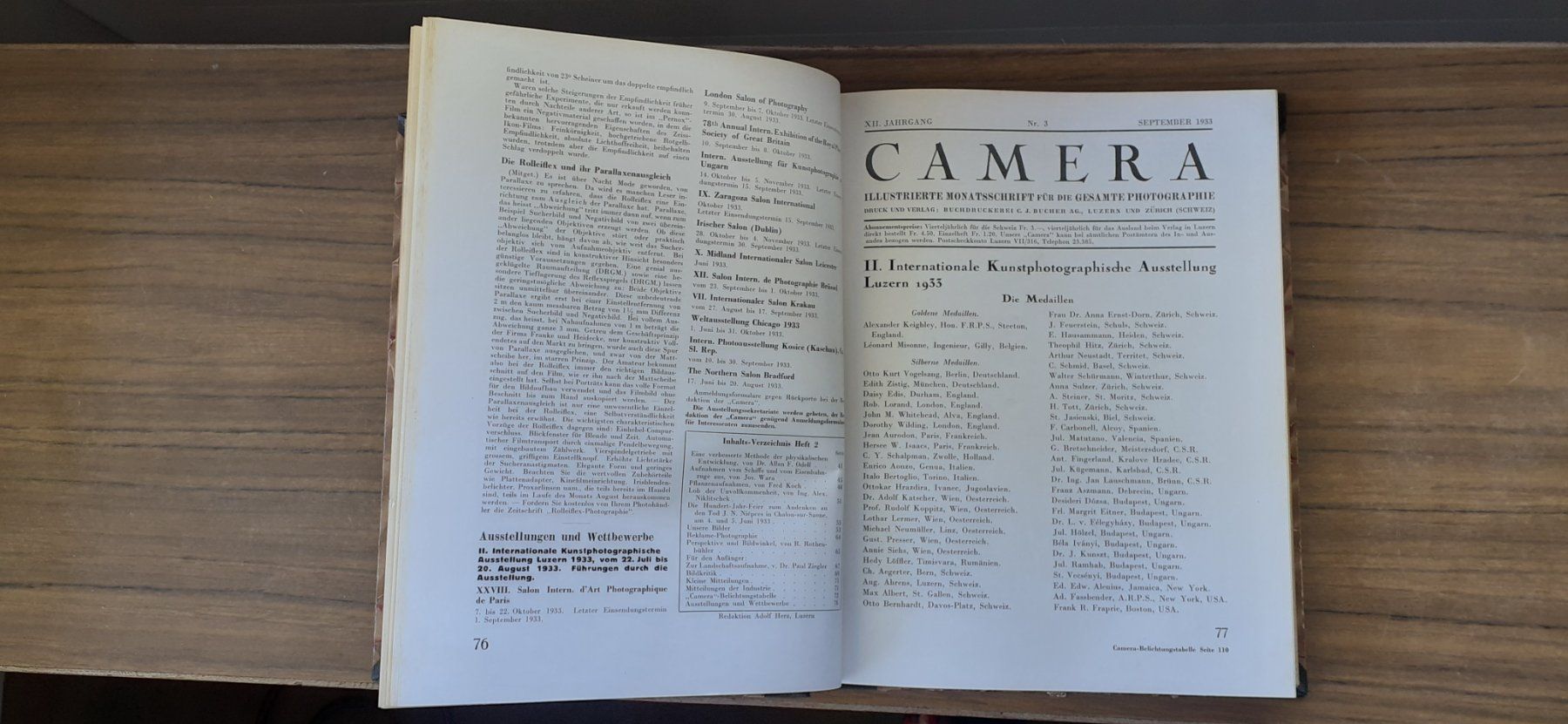 Libri: Monatsschrift Camera 1933 – Usato da Mörschwil venduto da aik_x8mc 8