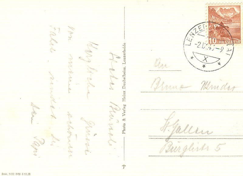 Cartoline postali: Parpan - gegen Calanda + 1946 – Usato da Emmenbrücke venduto da teestube 1