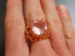 Ring mit Zirkonia, vergoldet 585, 7g, size 9 (59)