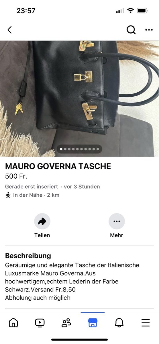 Borse da donna: Birkin Style Mauro Governa Tasche – Nuovo (secondo la descrizione) da Liestal venduto da Htop 9