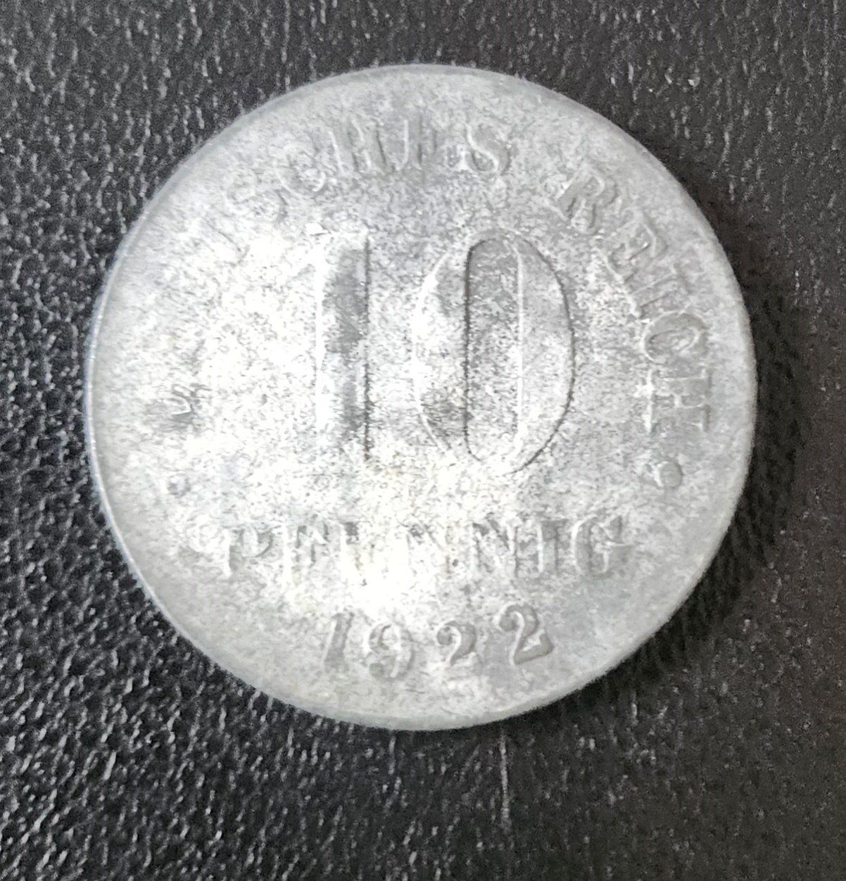 Alle Münzen: Deutsches Reich 1922 10 Pfennig – Gebraucht aus Staad SG von 4bu4