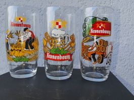 6 x Kronenbourg  Biergläser,  Motive, das Braujahr