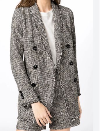 Hallhuber Boucle Tweed Blazer grau Versand 9.-