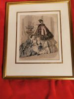 Lithographie Bild 2Hofdammen mit Kind in Französischen Stiel