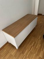Schuhbank weiss Holzoptik mit Sitzkissen guter Zustand
