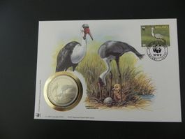 WWF Münzbrief Klunker Kranich 1987