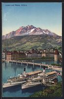 AK Luzern, Gesamtansicht mit Dampfer