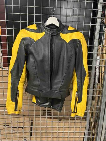 Veste moto (combinaison) cuir Dainese noir/jaune taille 42
