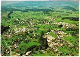 Flugaufnahme HOMBRECHTIKON im Zürcher Oberland ca. 1970 (ZH)
