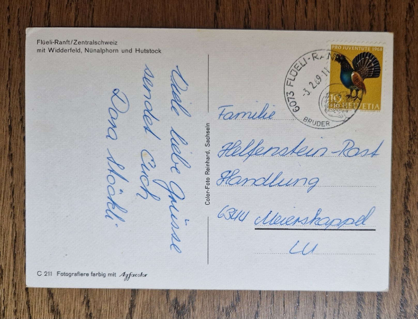 Cartoline postali: Flühli-Ranft 1969, nach Meierskappel – Usato da Ebikon venduto da Donar50 1