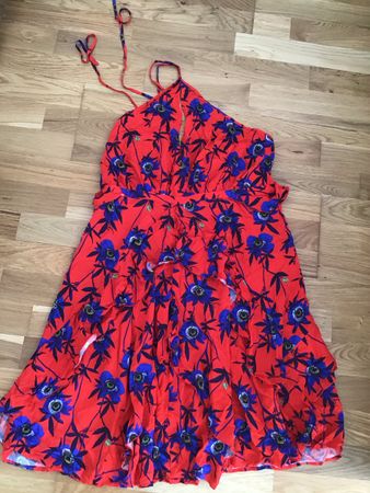Neu mit Etikett H&M Sommerkleid, Gr:44, Rot mit Blumenmuster