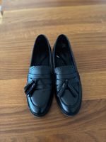 Schicke schwarze Lederloafer, Grösse 40
