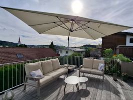 CONTINI De Luxe Roma Ampelschirm 3×4 m in Beige - neuwertig