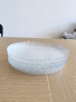 7 Glasteller strukturiert transparent