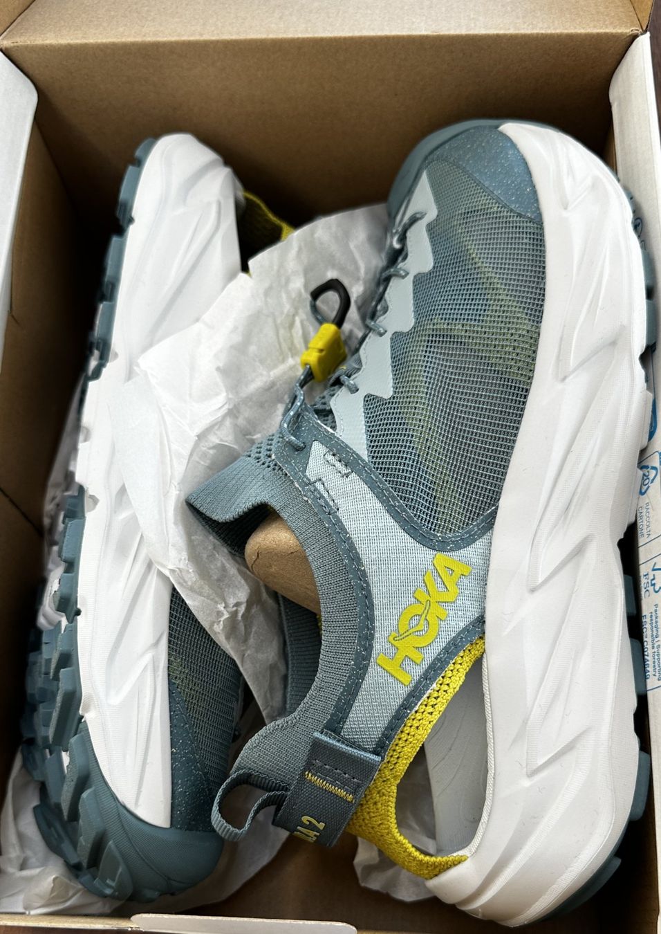 Hoka One One Herrenschuhe: Hoka Hoppara 2 Trekkingschuhe, Grau/Gelb, Grösse 44 2/3 UK10 – Neu und originalverpackt aus Steffisburg von Volker1 2