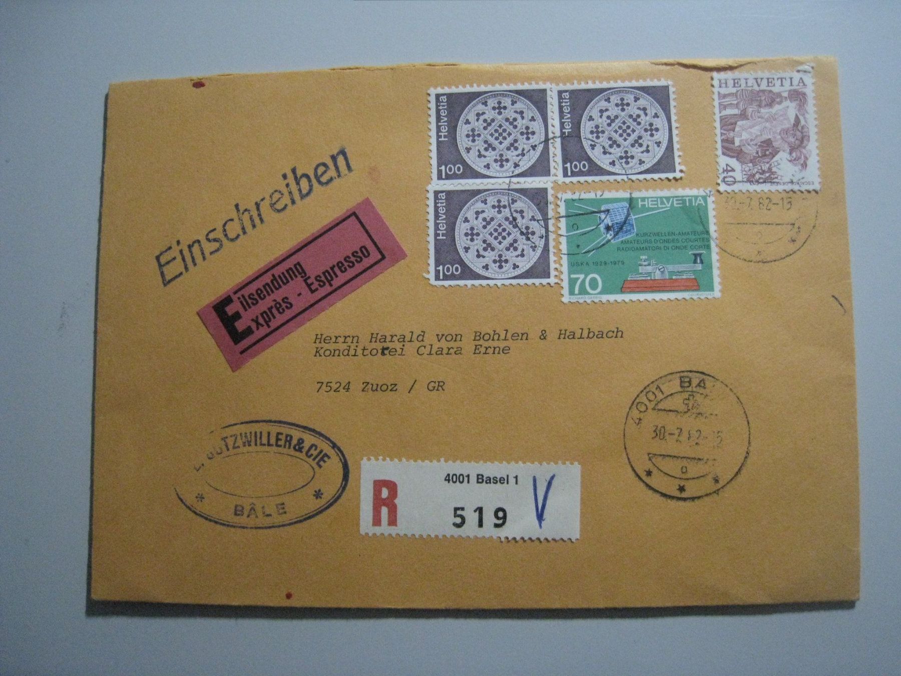 Buste & buste per spedizione: Zuoz  mit Wachssiegel – Usato da Aarwangen venduto da Pinsel7890 1