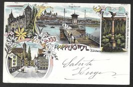 Rapperswil farbige Lithografie 4 Bilder