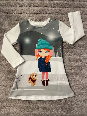 Winter Tunika Girl mit Hund Gr. 116 NEU