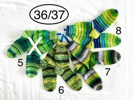 handgestrickte Wollsocken, 36/37, grün