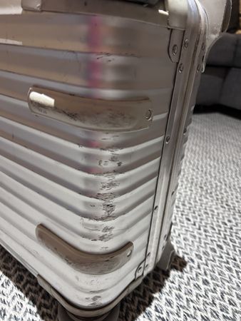 Original RIMOWA Aluminium Koffer Silber – innen blau