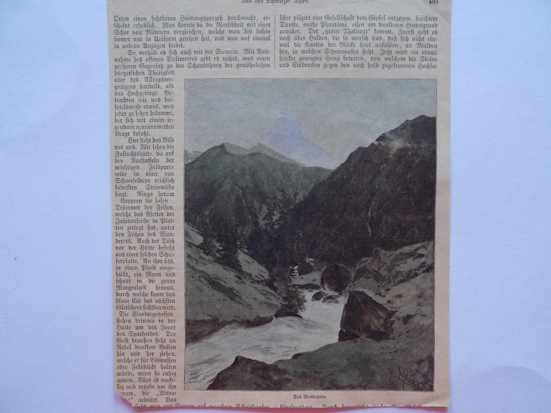 Incisioni: Matterhorn kolorierte Xylographie – Usato da Risch venduto da Antikfee